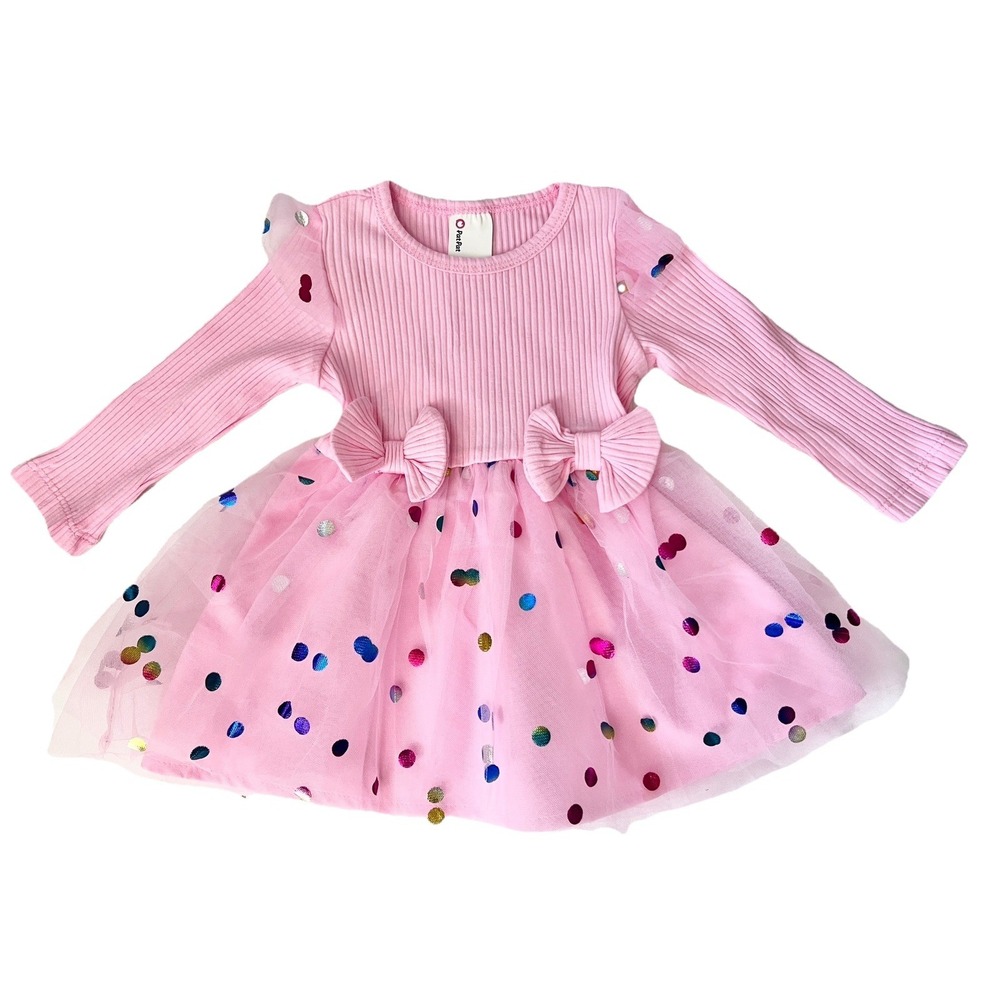 Pat‎ Pat Infant Dress 3-6 Month Pink Mesh Casual Formal Girl Baby Clothing